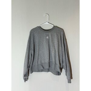 Adidas Trefoil Crewneck Sweatshirt Heather Gray Logo Pullover Size XL